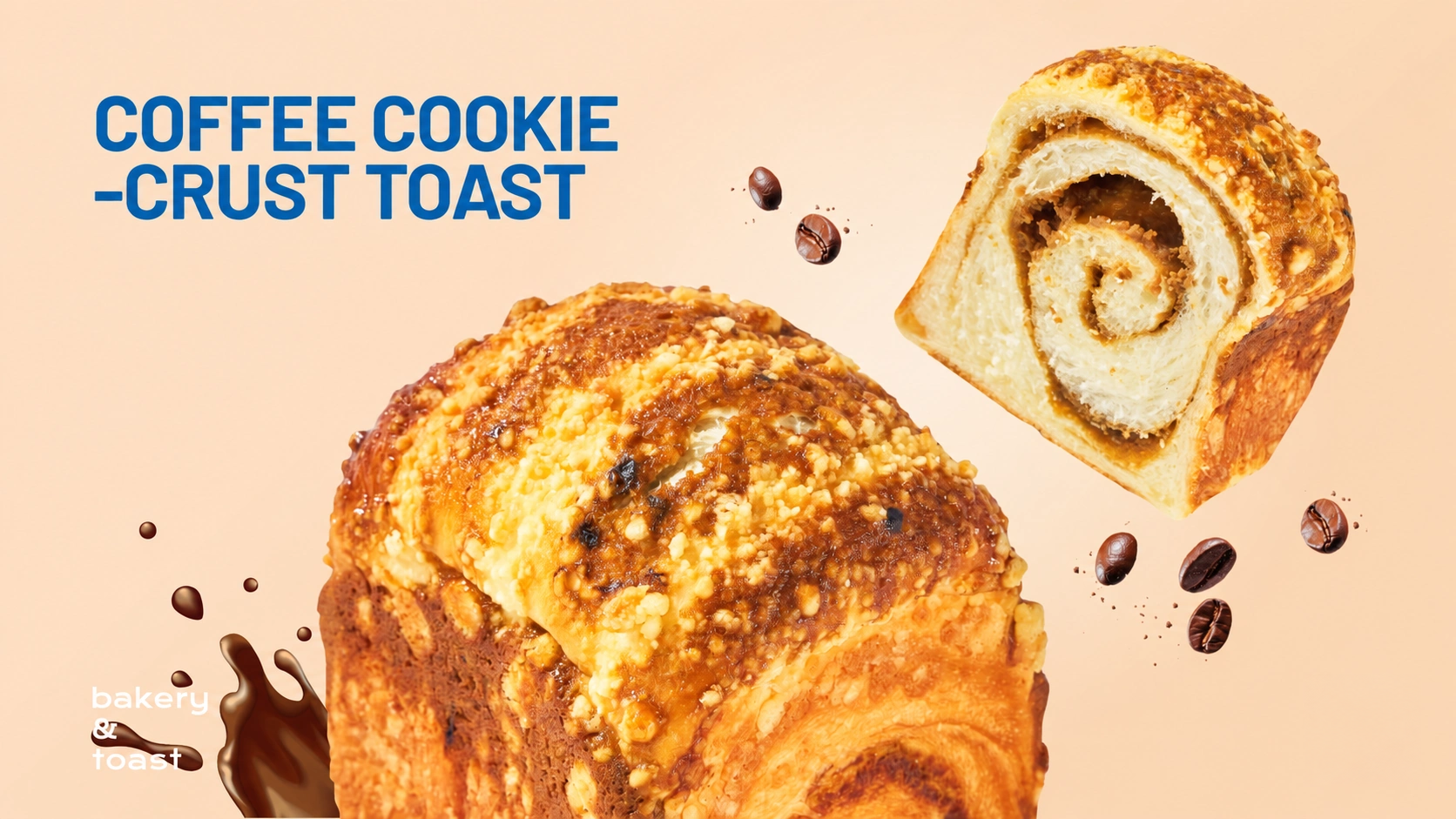 Coffee Cookie-Crust Toast with a crisp coffee topping