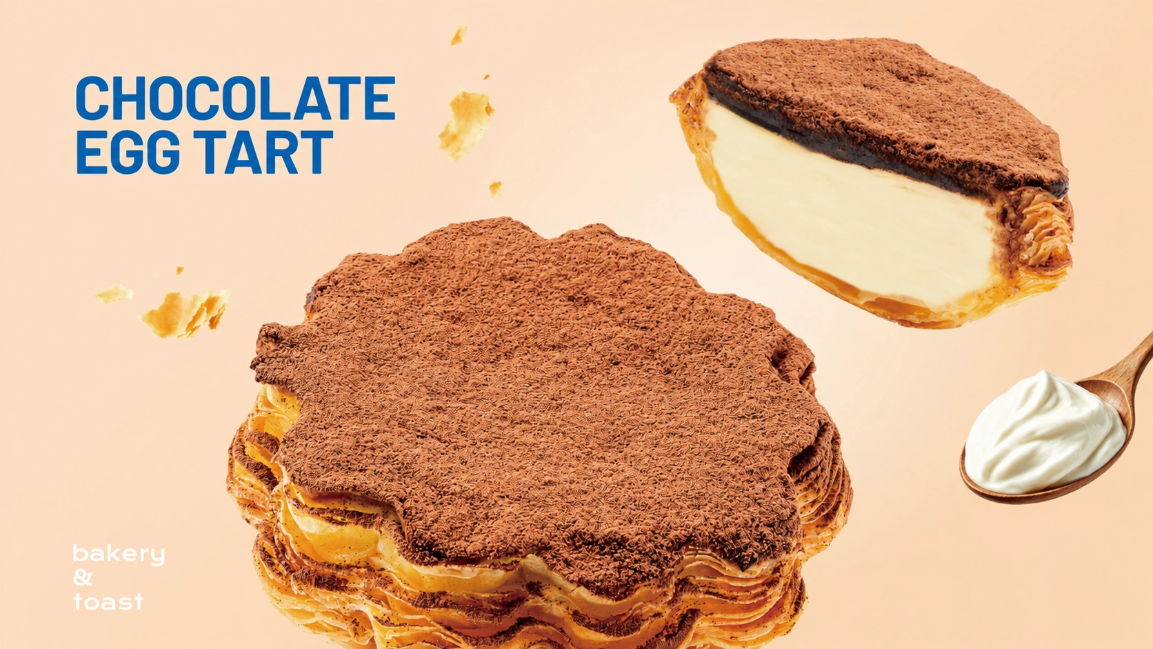 Chocolate Egg Tart with dark chocolate custard