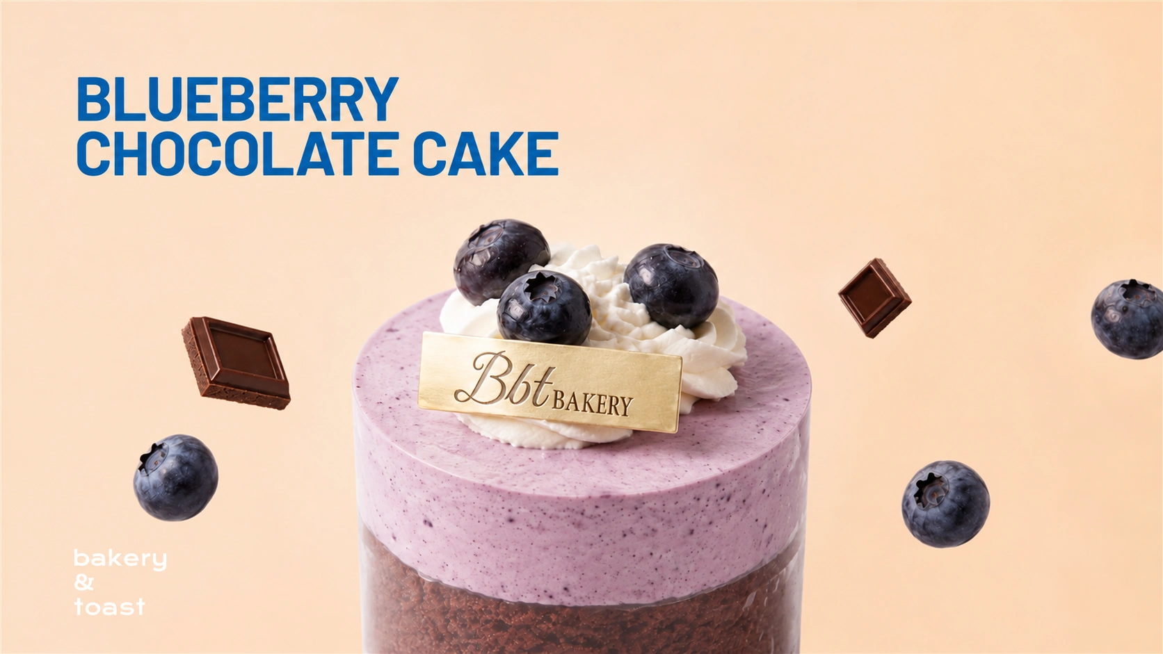 Blueberry Chocolate Cake with blueberries and chocolate layers